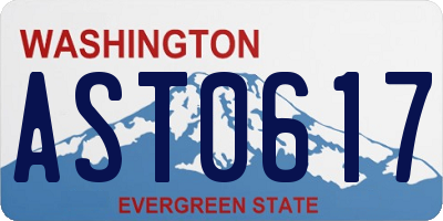 WA license plate AST0617