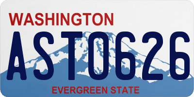 WA license plate AST0626