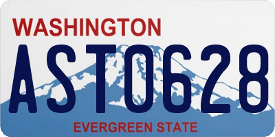 WA license plate AST0628