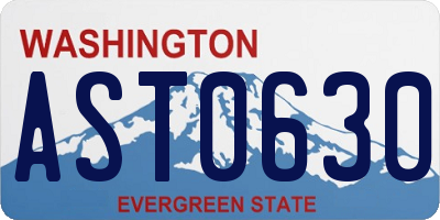 WA license plate AST0630