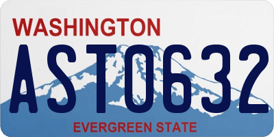WA license plate AST0632