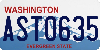 WA license plate AST0635