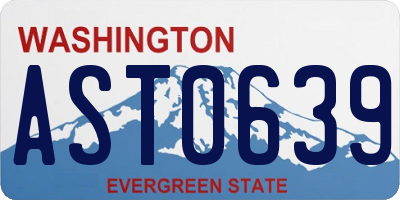 WA license plate AST0639