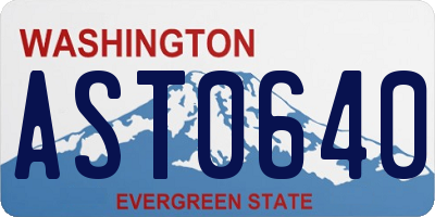 WA license plate AST0640