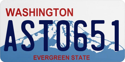WA license plate AST0651