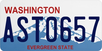 WA license plate AST0657