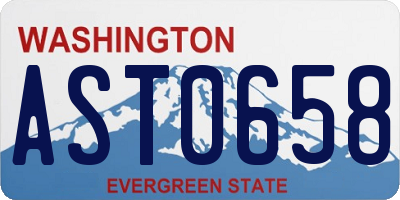 WA license plate AST0658