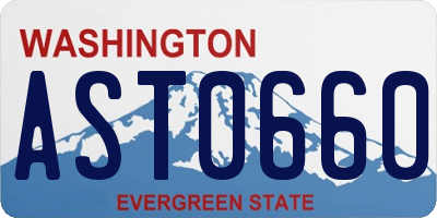 WA license plate AST0660
