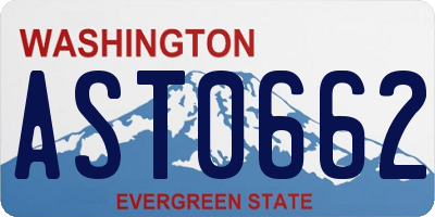 WA license plate AST0662