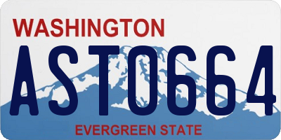 WA license plate AST0664