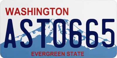 WA license plate AST0665