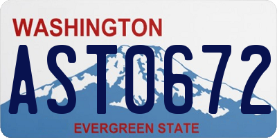 WA license plate AST0672