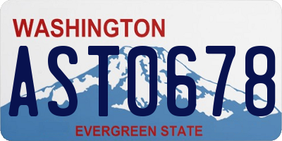 WA license plate AST0678
