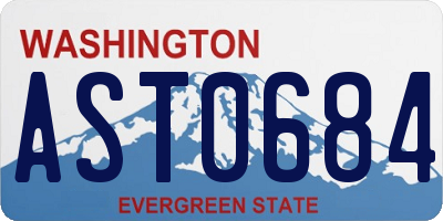WA license plate AST0684