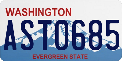 WA license plate AST0685