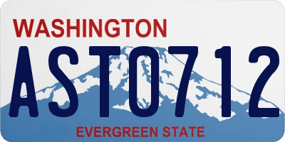 WA license plate AST0712