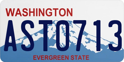 WA license plate AST0713