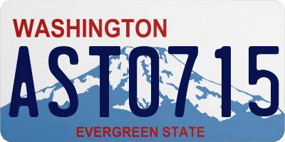 WA license plate AST0715