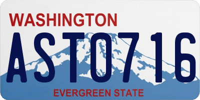 WA license plate AST0716