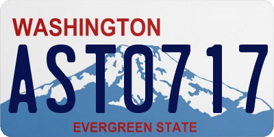 WA license plate AST0717