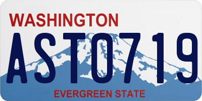 WA license plate AST0719