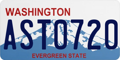 WA license plate AST0720