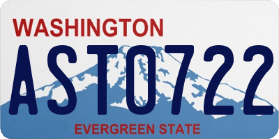 WA license plate AST0722