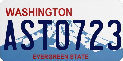 WA license plate AST0723