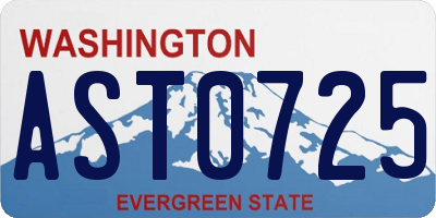 WA license plate AST0725