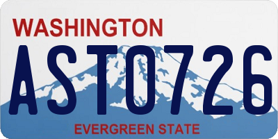 WA license plate AST0726