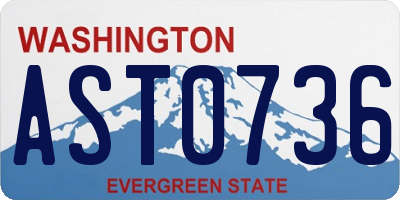 WA license plate AST0736