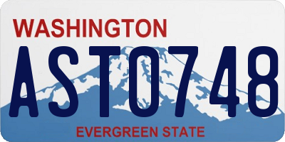 WA license plate AST0748