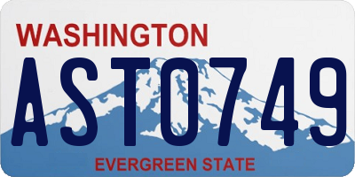 WA license plate AST0749