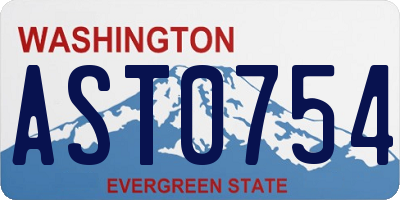 WA license plate AST0754