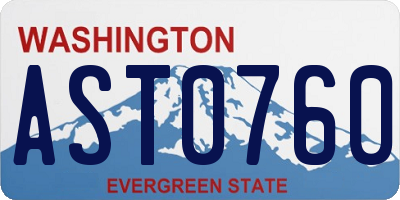WA license plate AST0760