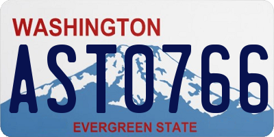 WA license plate AST0766