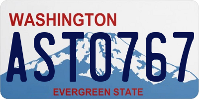 WA license plate AST0767