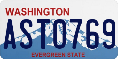 WA license plate AST0769