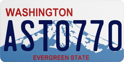 WA license plate AST0770