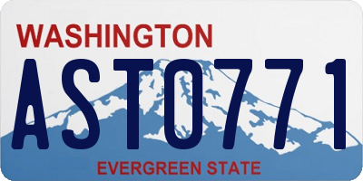 WA license plate AST0771