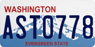 WA license plate AST0778