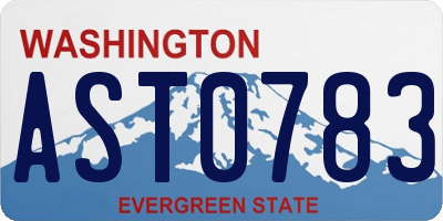 WA license plate AST0783