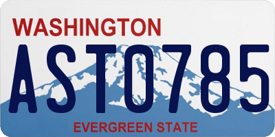 WA license plate AST0785