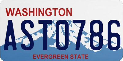 WA license plate AST0786