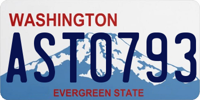 WA license plate AST0793