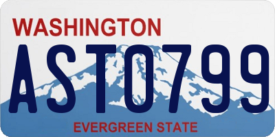 WA license plate AST0799