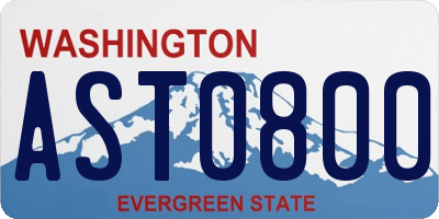 WA license plate AST0800