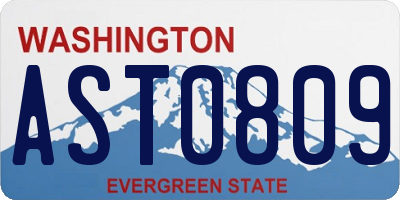 WA license plate AST0809