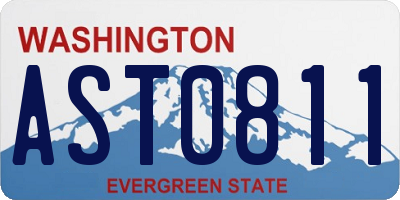 WA license plate AST0811