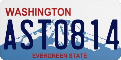 WA license plate AST0814